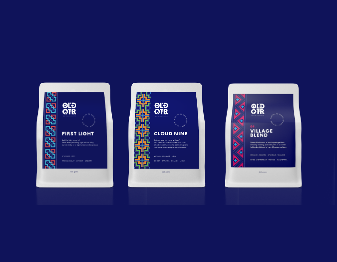 Old Quarter Coffee Merchants - Adventure Blend Coffee Bundle - 3 x 500g Bags - coffee bags being hugged - Organic, Ethical & Direct Trade Southeast Asian Coffee - best sustainable specialty coffee, roasted in Ballina, Australia