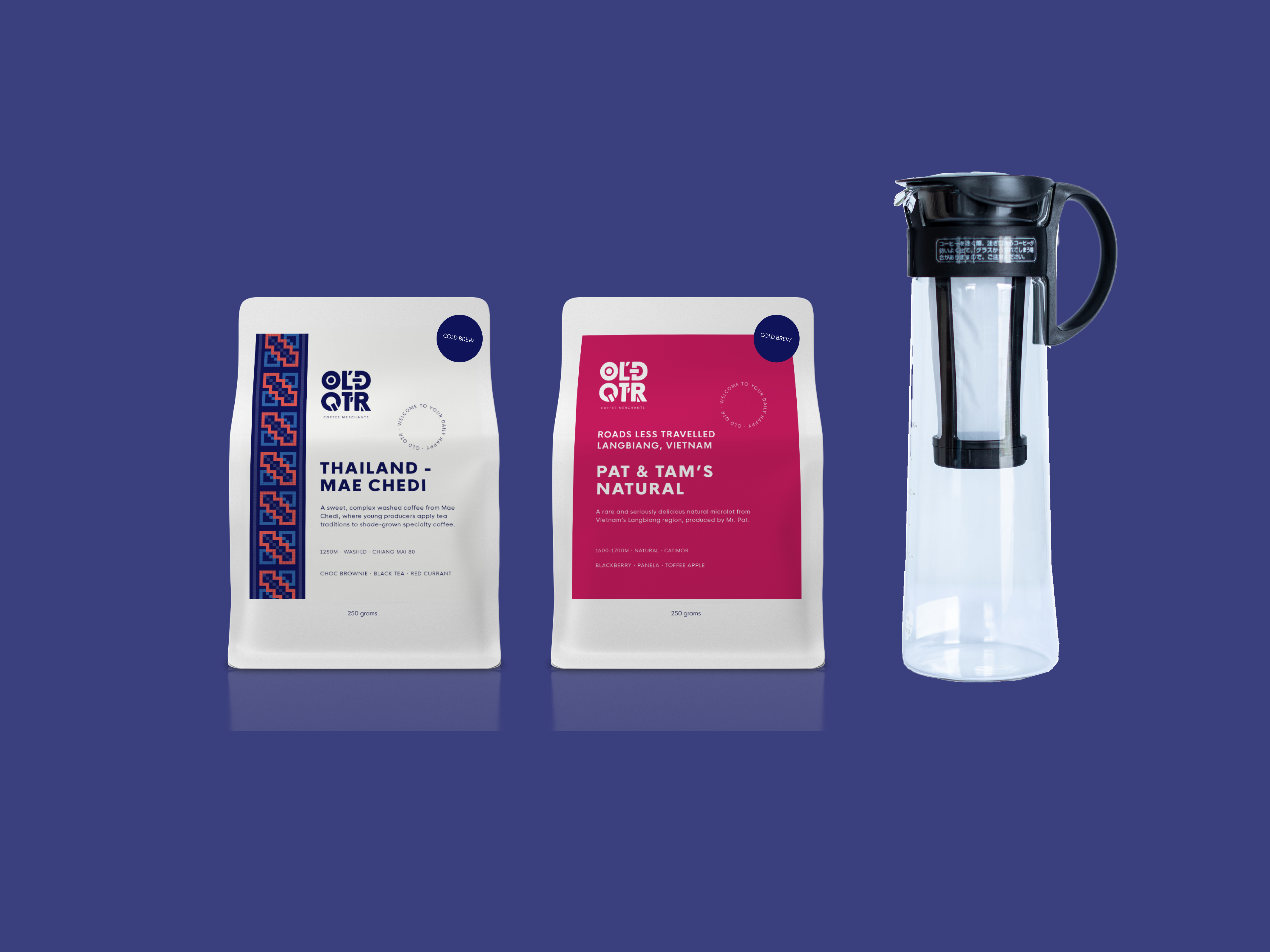 OldQuarterCoffee-OrganicEthicalDirectTradeSoutheastAsianCoffee-BlendCoffeeBundleOrganicCoffee-BestAustralianWholesaleSpecialtyCoffeeRoastedinBallinaNSW_OQ_404A7896_Thailand-Mae-Chedi_Pat-Tam-Natural_HarioPot-Bundle2025